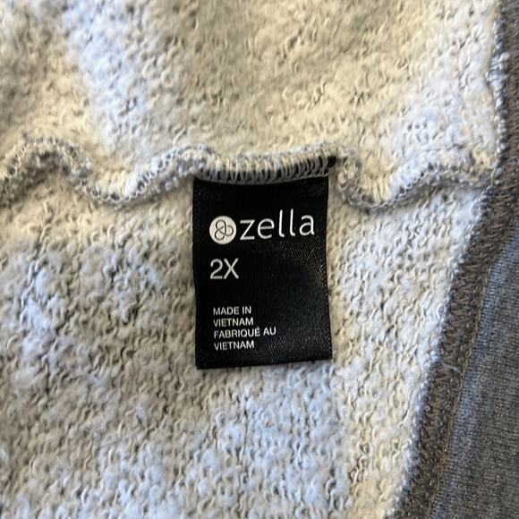 Zella Shooting Star Dark Grey Wrap Drape Collared Sweater Cardigan Plus Size 2X - Picture 7 of 8
